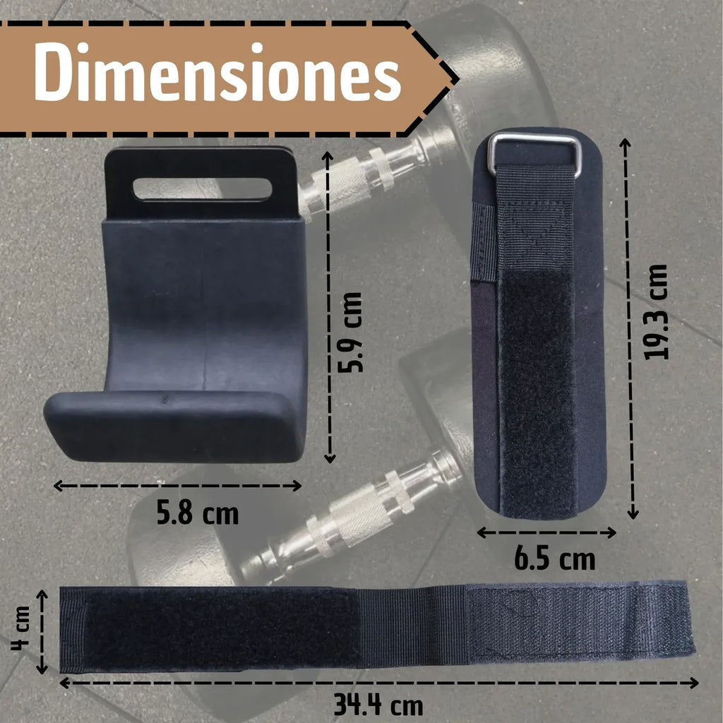 Ganchos de Agarre Premium para Levantamiento | Straps con Soporte Metálico de Fuerza