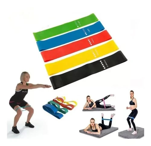 Kit de 5 Bandas de Resistencia Premium | Set Elástico para Tonificación y Crossfit
