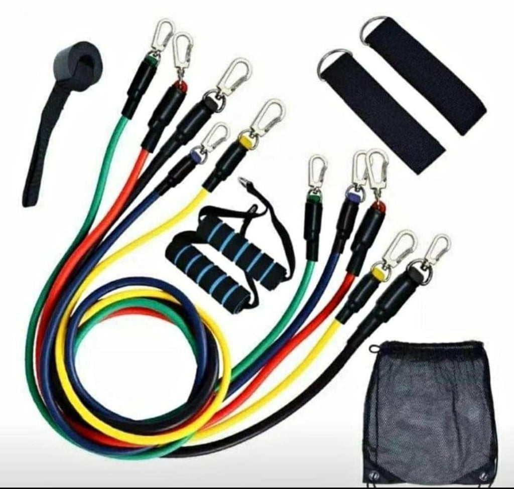Kit de Bandas Elásticas Tubulares Premium | Set de Entrenamiento Integral 11 Piezas
