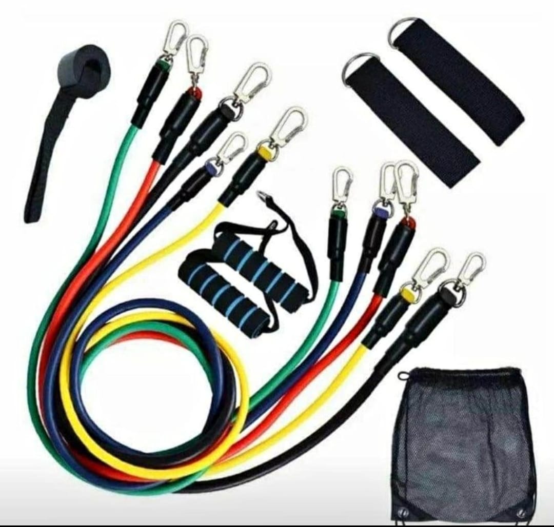 Kit de Bandas Elásticas Tubulares Premium | Set de Entrenamiento Integral 11 Piezas