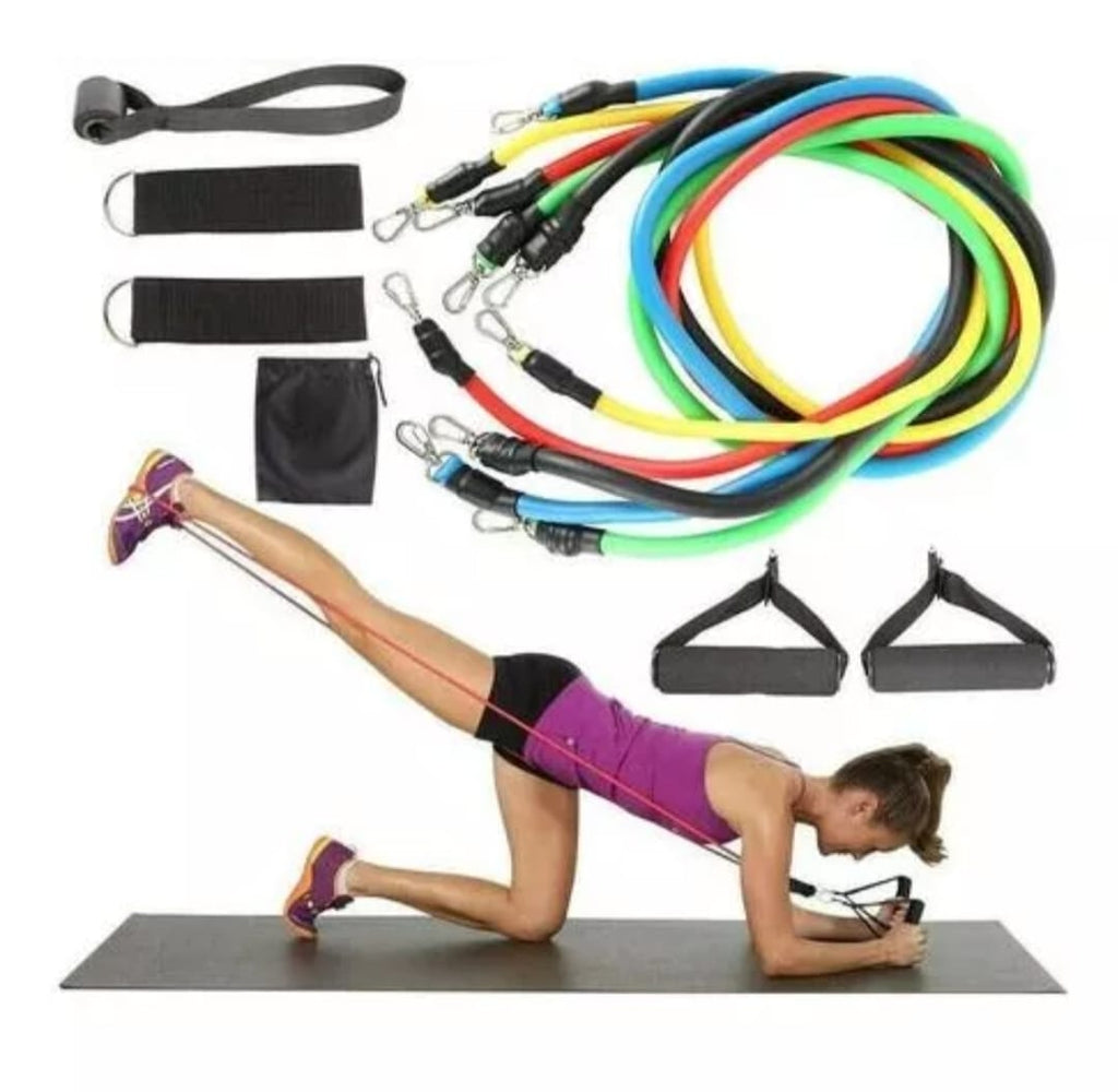 Kit de Bandas Elásticas Tubulares Premium | Set de Entrenamiento Integral 11 Piezas